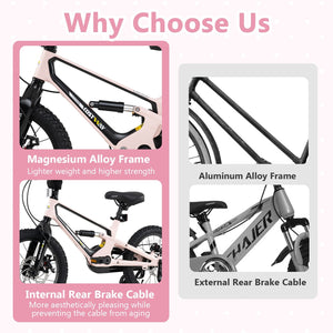 16 Inch Kids Bike Lightweight with Detachable Training Wheels for Aged 4 to 7-16 inches view 9