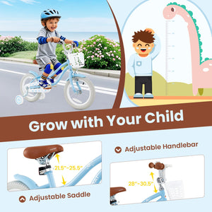 16 Inch Kids Bike with Adjustable Handlebar and Seat for 4-7 Year Old view 6