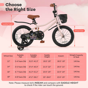 16-Inch Kids Bike with Basket and Adjustable Handlebar for 4-7 Years Old view 4
