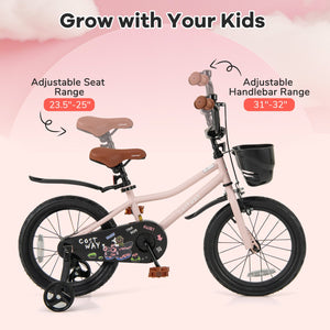 16-Inch Kids Bike with Basket and Adjustable Handlebar for 4-7 Years Old view 5