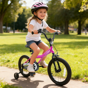 16-Inch Kids Bike with Removable Training Wheels Pink-Brave Hero view 3