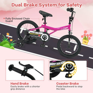 16-Inch Kids Bike with Removable Training Wheels Pink-Brave Hero view 7