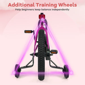 16-Inch Kids Bike with Removable Training Wheels Pink-Brave Hero view 8