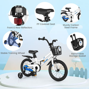 16 Inch Kids Bike with Removable Training Wheels-White view 5