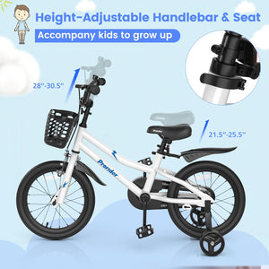 16 Inch Kids Bike with Removable Training Wheels-White view 6