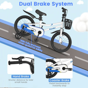 16 Inch Kids Bike with Removable Training Wheels-White view 7