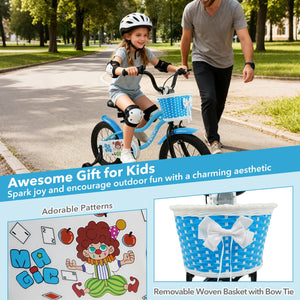 16 Inch Kids Bike with Training Wheels and Basket Navy Color view 8