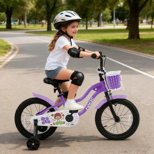 16 Inch Kids Bike with Training Wheels for Aged 4-7 Years Old - Magic Purple view 3