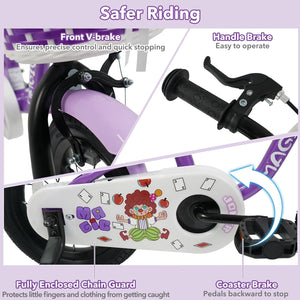 16 Inch Kids Bike with Training Wheels for Aged 4-7 Years Old - Magic Purple view 5