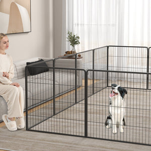 16 Panel 24/32/40 Inches Height Dog Playpen with Lock and Large Door-32 inches view 3