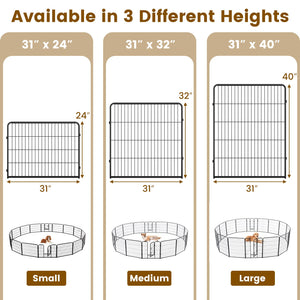 16 Panel 24/32/40 Inches Height Dog Playpen with Lock and Large Door-32 inches view 9