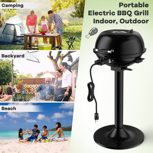 1600W Portable Electric BBQ Grill with Removable Non-Stick Rack-Black view 9