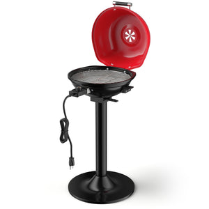 1600W Portable Electric BBQ Grill with Removable Non-Stick Rack-Black & Red view 4
