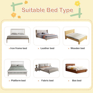 76.8 Inch Baby Bed Rail with Double Safety Child Lock-Gray view 9