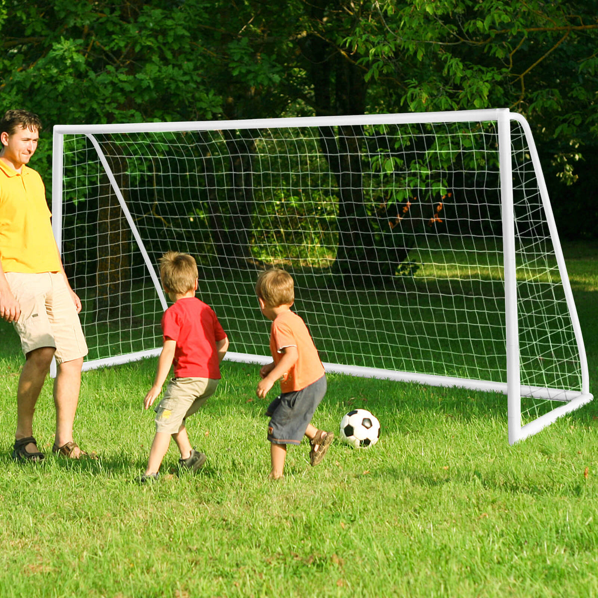 12 x 6 Feet Soccer Goal with Strong PVC Frame and High-Strength Netting view 2