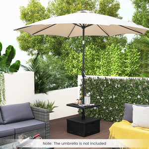 175 LBS Outdoor Fillable Umbrella Base with Table Tray-Black view 5