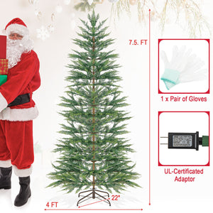 6.5/7.5 Feet Artificial Cypress Christmas Tree Pre-lit Hinged-7.5 ft view 5