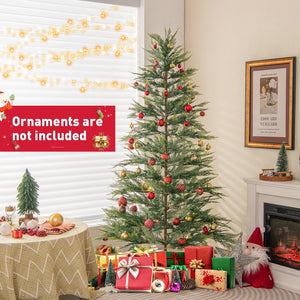 6.5/7.5 Feet Artificial Cypress Christmas Tree Pre-lit Hinged-6.5 ft view 6