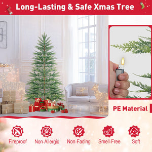 6.5/7.5 Feet Artificial Cypress Christmas Tree Pre-lit Hinged-6.5 ft view 7