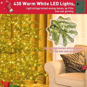 6.5/7.5 Feet Artificial Cypress Christmas Tree Pre-lit Hinged-6.5 ft view 8