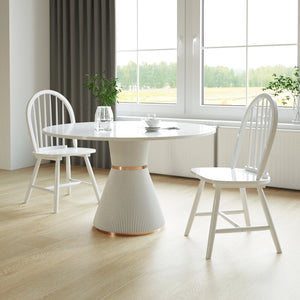 Set of 2 Vintage Windsor Wood Chair with Spindle Back for Dining Room-White view 6