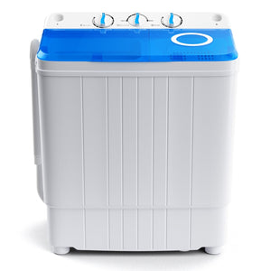 17.6 lbs Portable Washing Machine with Drain Pump-Blue view 4