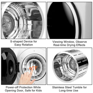 1700W Electric Dryer Portable Tumble Dryer with Steel Tub view 8