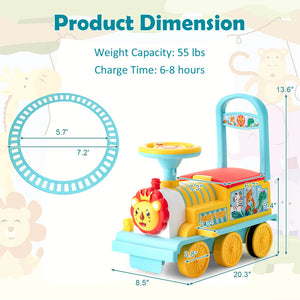 6V Electric Kids Ride On Car Toy Train with 16 Pieces Tracks-Blue view 4