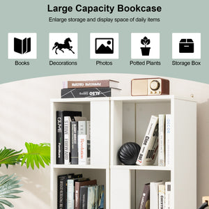 3-Tier 6 Cube Freestanding Bookcase with Anti-toppling Device-White view 8