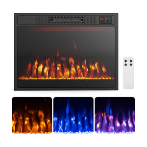 23 Inches 750W/1500W Electric Fireplace Heater with Alter Flame Color and Brightness view 4