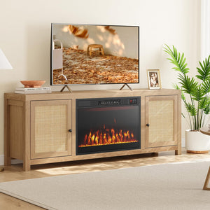 23 Inches 750W/1500W Electric Fireplace Heater with Alter Flame Color and Brightness view 3
