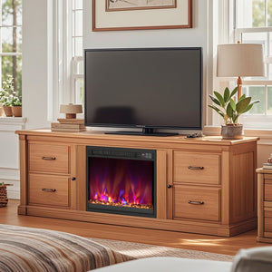 18/23/26 Inch 1500W Electric Fireplace Insert with Remote Control-18 inches view 3