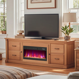 18/23/26 Inch 1500W Electric Fireplace Insert with Remote Control-23 inches view 3