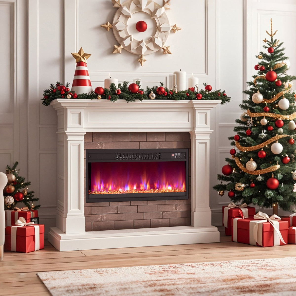 18/23/26 Inch 1500W Electric Fireplace Insert with Remote Control-26 inches view 2
