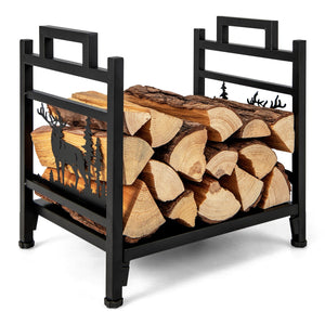 18.5 Inch Metal Firewood Rack with Dual Handles view 4