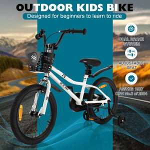 18 Feet Kids Bike with Removable Training Wheels-Black & White view 5
