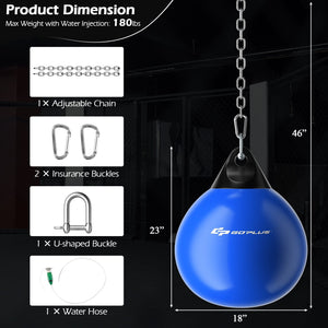 18 Inch 110 Pound Heavy Punching Water Aqua Bag with Adjustable Metal Chain-Blue view 5