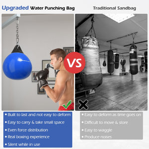 18 Inch 110 Pound Heavy Punching Water Aqua Bag with Adjustable Metal Chain-Blue view 9