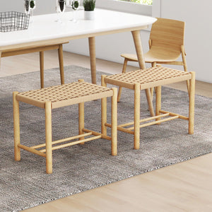 18 Inch Dining Stool Set of 2-Natural view 2