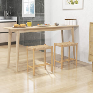 18 Inch Dining Stool Set of 2-Natural view 3