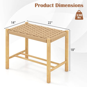 18 Inch Dining Stool Set of 2-Natural view 4