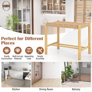 18 Inch Dining Stool Set of 2-Natural view 7