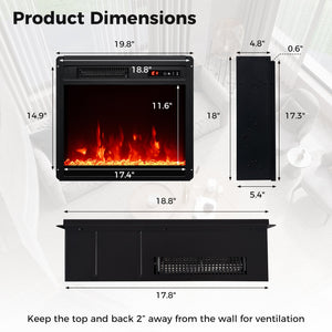 18 Inch Electric Fireplace Insert Fireplace Heater with Overheat Protection view 4
