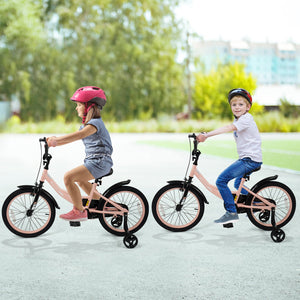 12/14/16/18 Inch Kids Bike Adjustable with Removable Training Wheels Pink for 3-8 Years Old-18 inches view 3