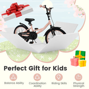 12/14/16/18 Inch Kids Bike Adjustable with Removable Training Wheels Pink for 3-8 Years Old-18 inches view 9