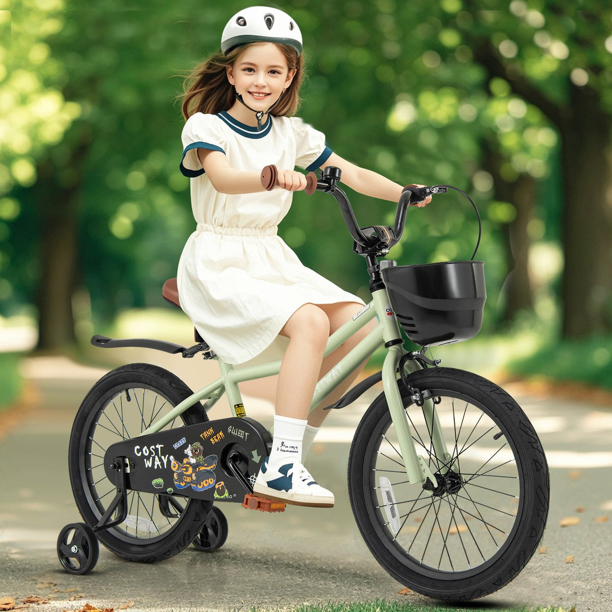 18-Inch Kids Bike Adjustable with Training Wheels for 4-8 Years Old view 2