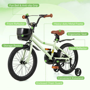 18-Inch Kids Bike Adjustable with Training Wheels for 4-8 Years Old view 6