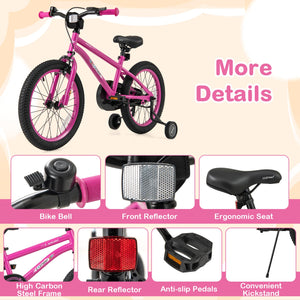 18 Inch Kids Bike for 4-8 Years Old Adjustable with Removable Training Wheels view 9