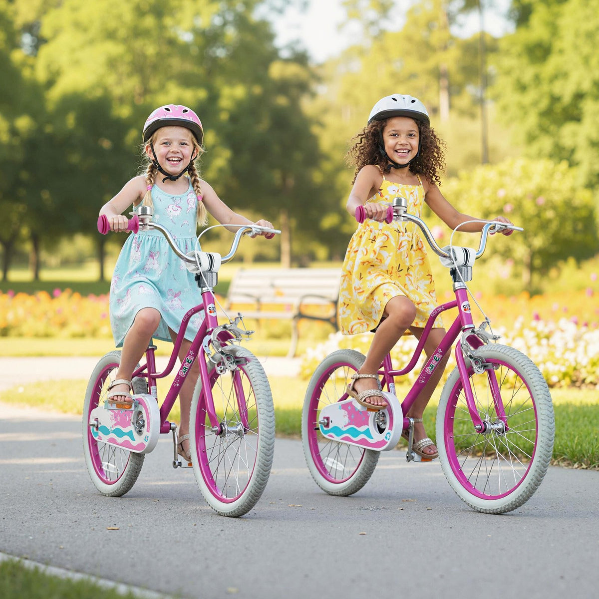 18 Inch Kids Bike for Aged 3-8 Years Old with Adjustable Handlebar Pink- Starlight Wave view 2