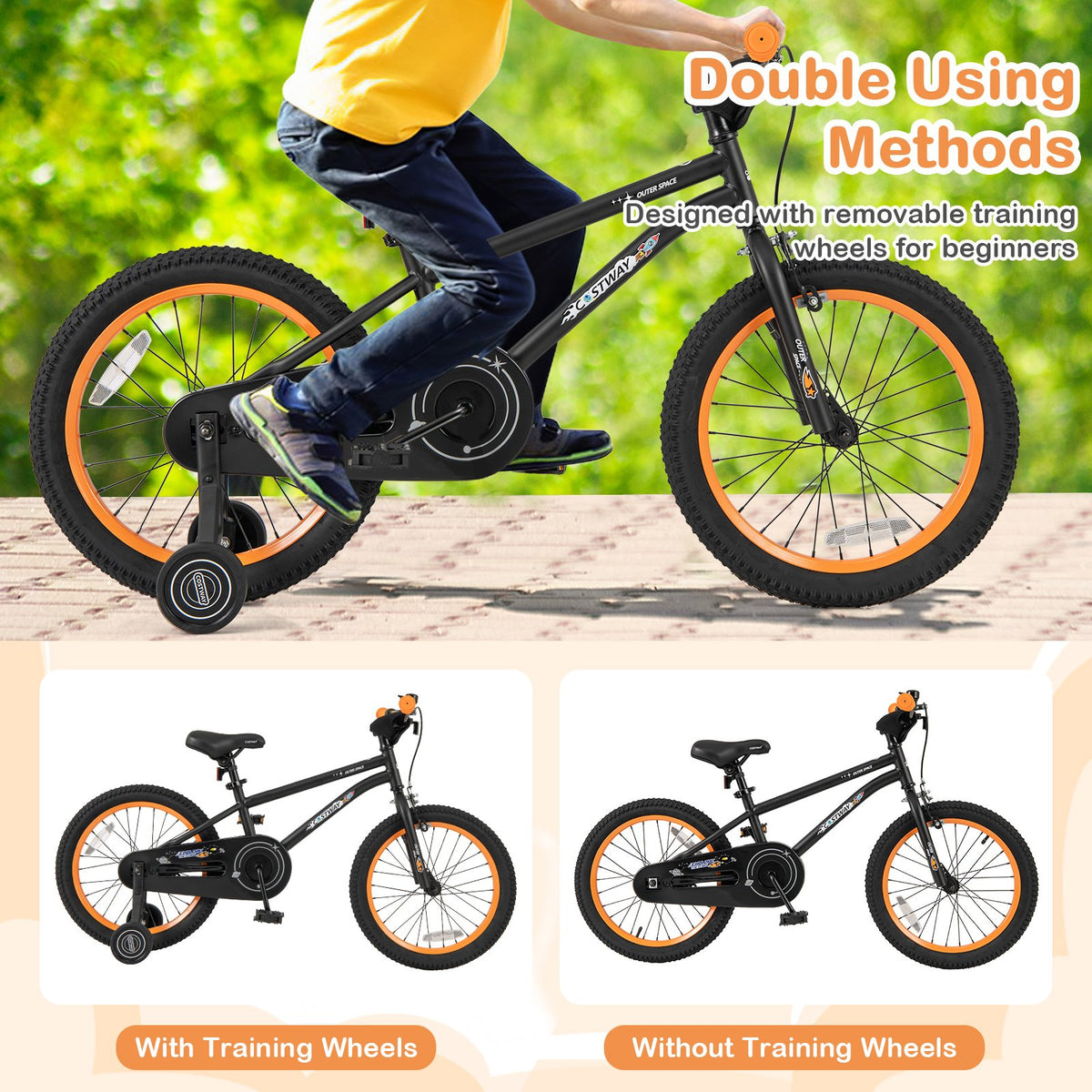 18-Inch Kids Bike Sport Bicycle for 4-8 Years Old with Adjustable Seat-18 inches view 2